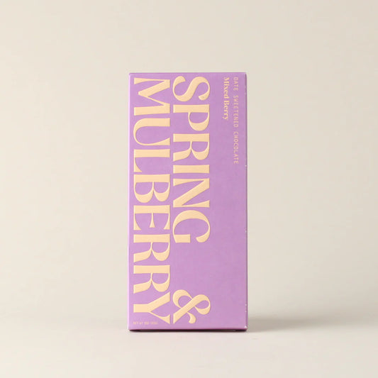 Spring & Mulberry Mixed Berry date chocolate available at Rook & Rose.