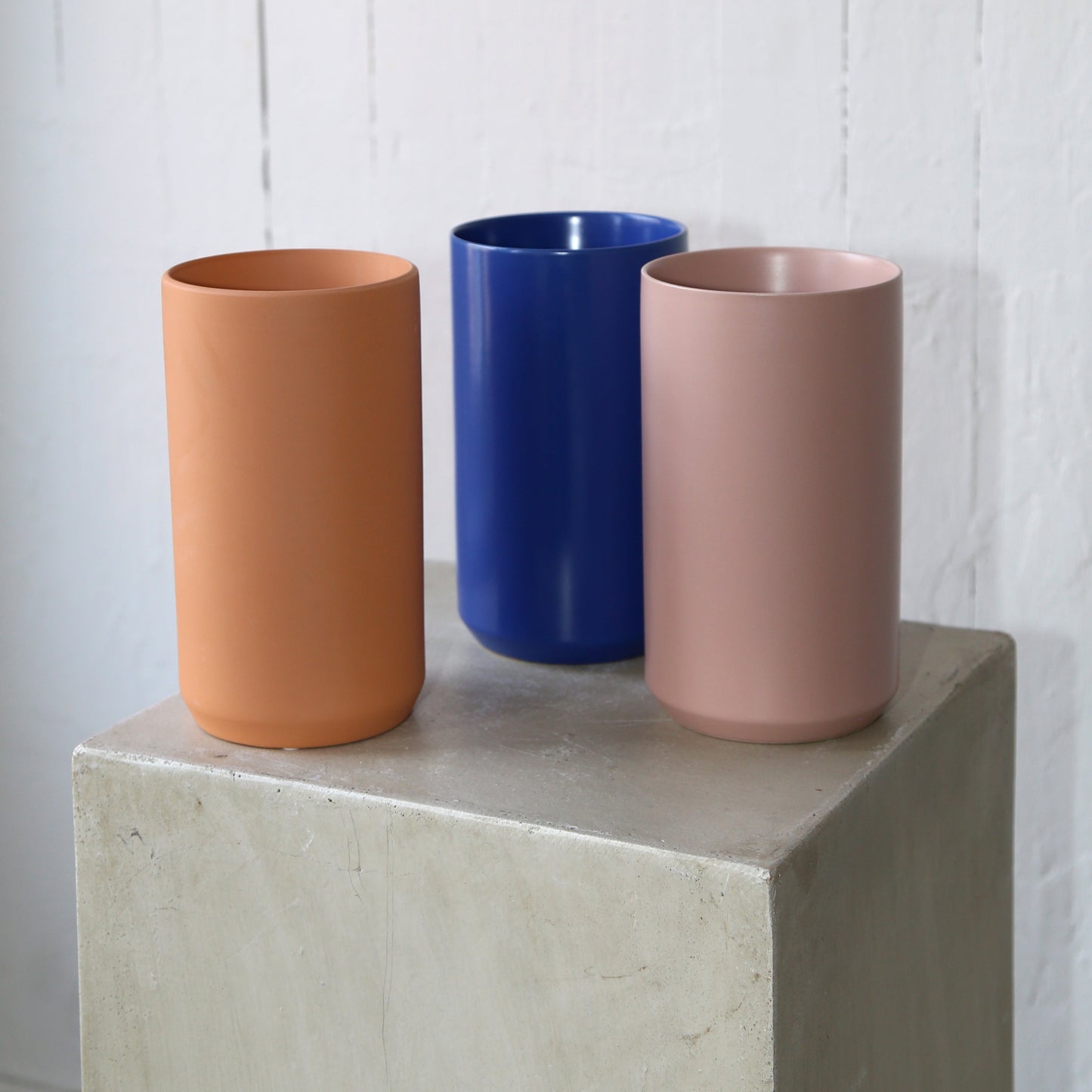 Kendall Vase in Terracotta, Blue and Blush available at Rook & Rose.
