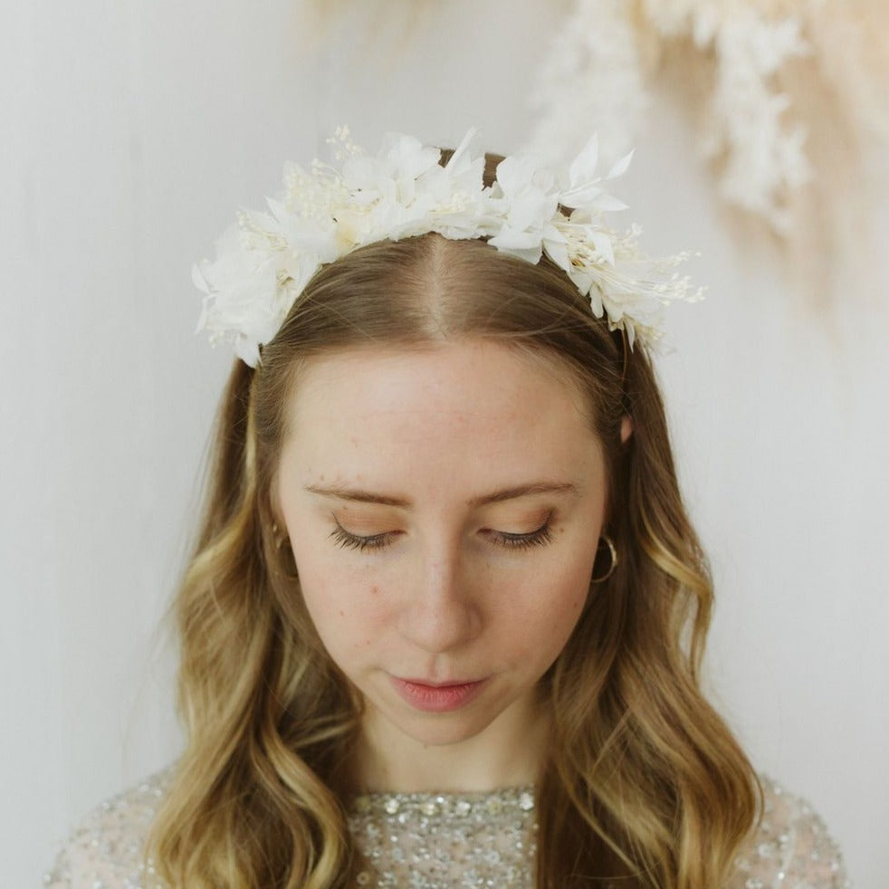 Dried flower crown available at Rook & Rose.