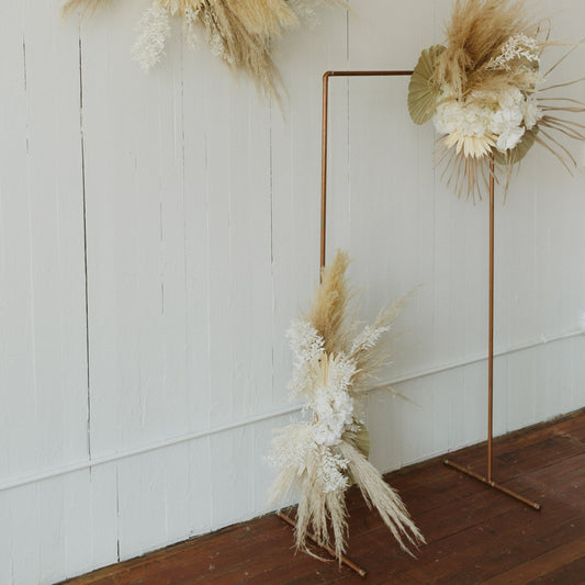 Small dried wedding floral installation available at Rook & Rose.