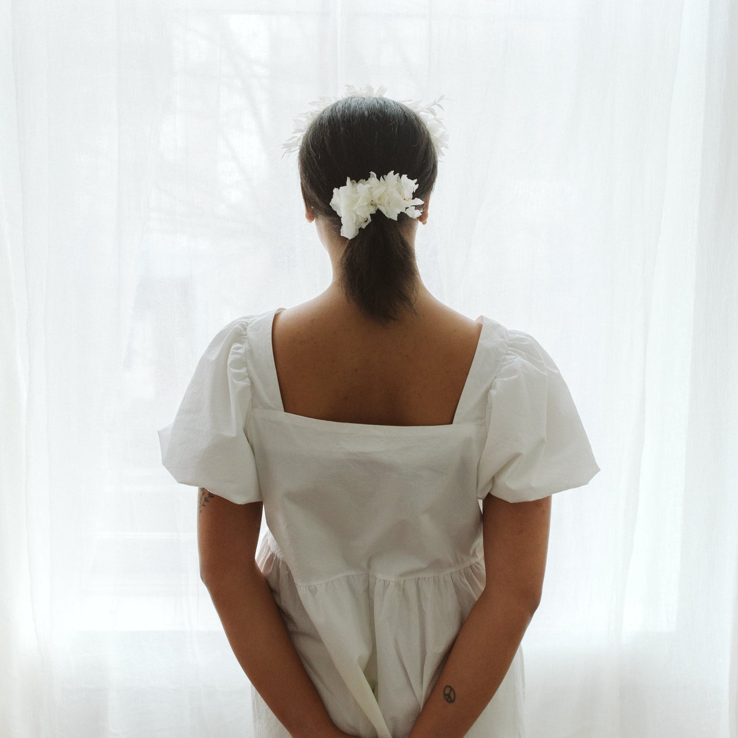 Dried floral hair clip available at Rook & Rose.