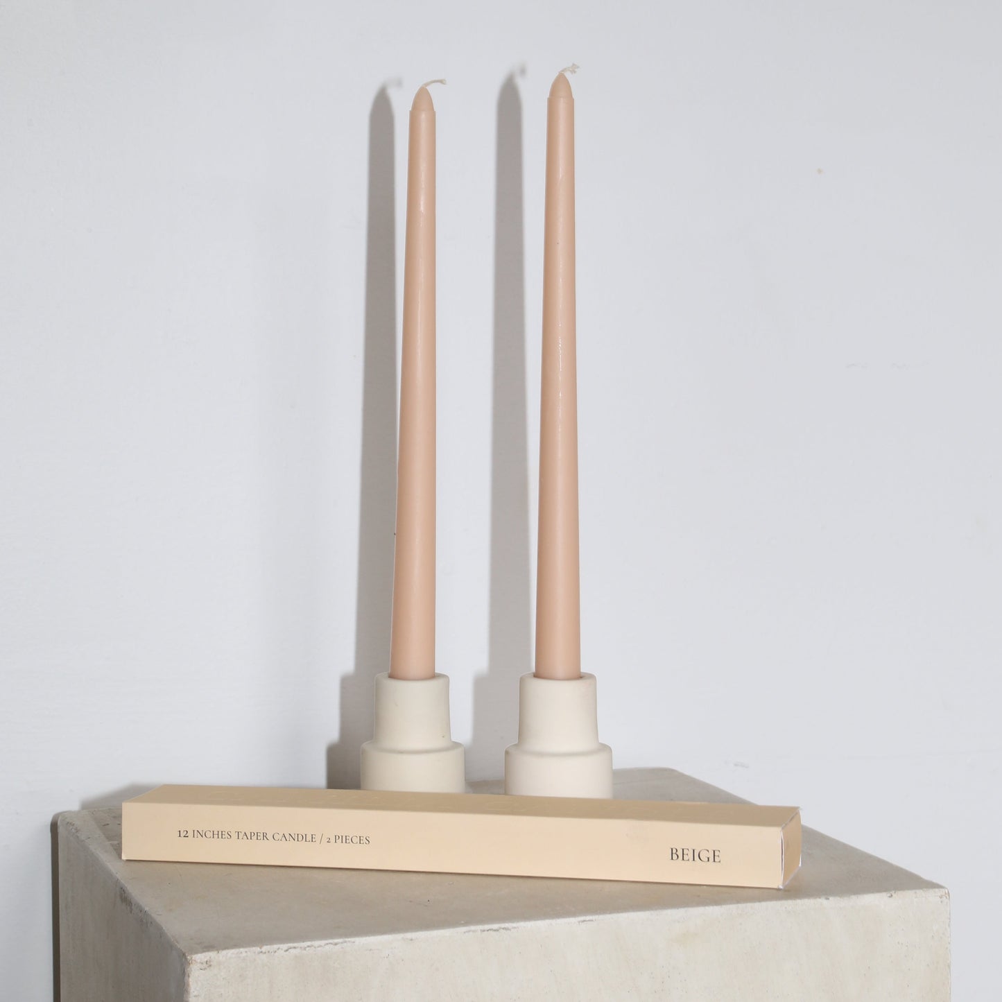 Beige Soy Taper Candles - Set of 2