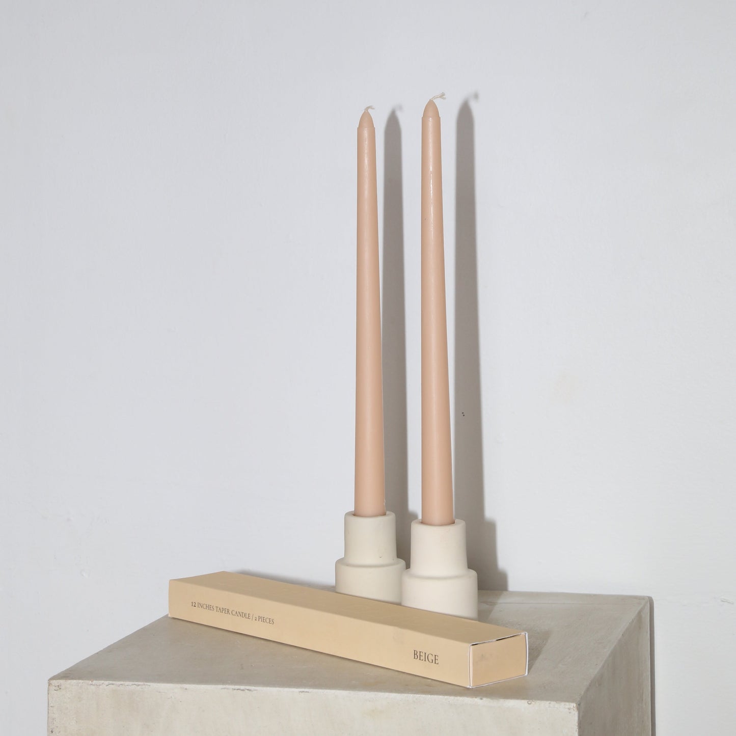 Beige Soy Taper Candles - Set of 2