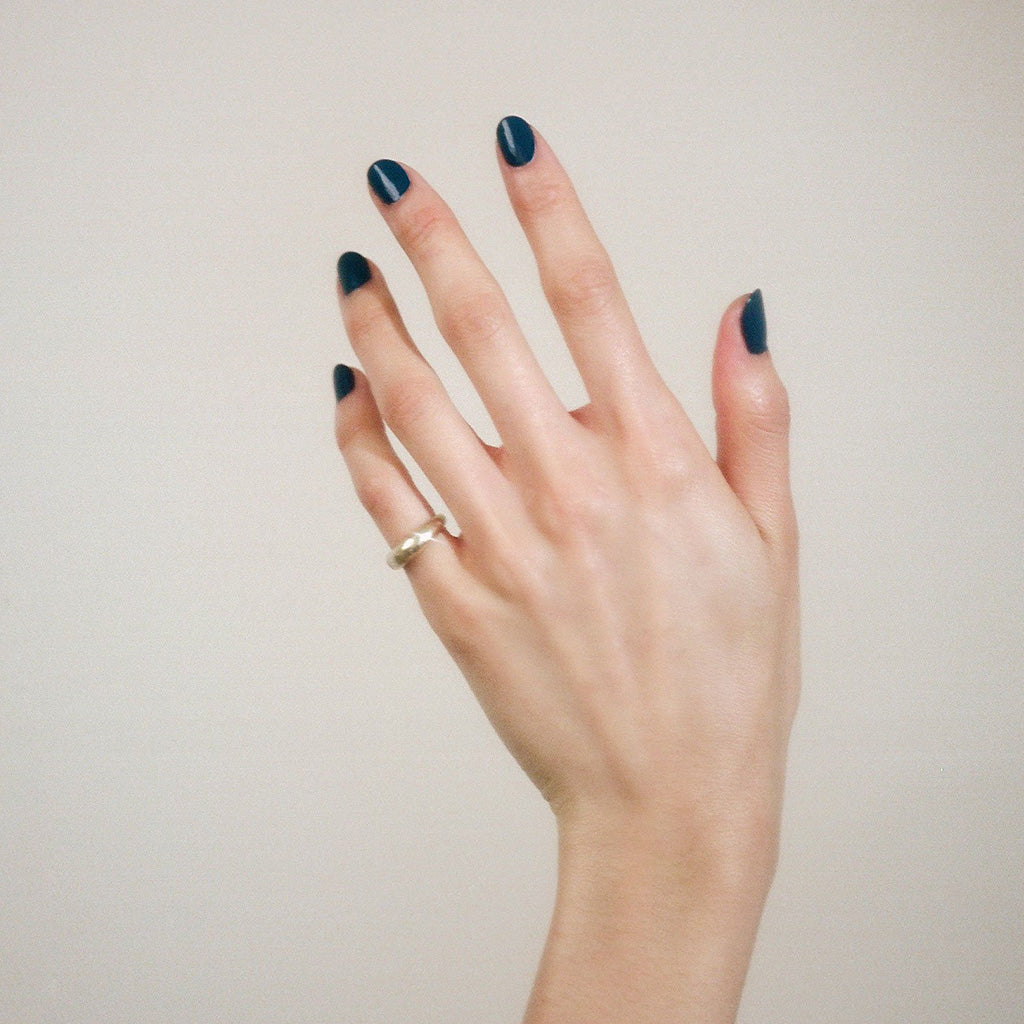 J. Hannah vegan and 7 free in blue nudes nail polish available at Rook & Rose.