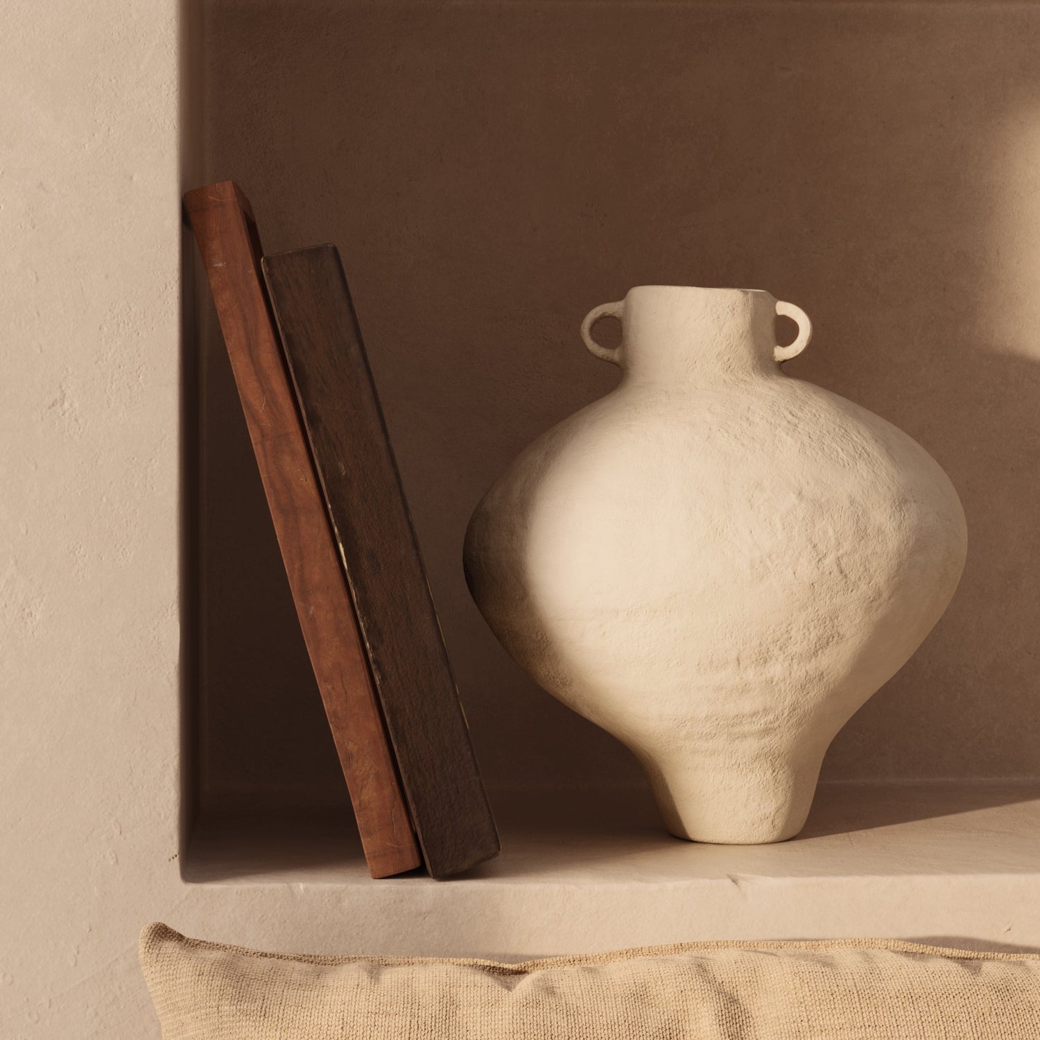 Marta Bonilla handmade ceramic small amphora in natural available at Rook & Rose.