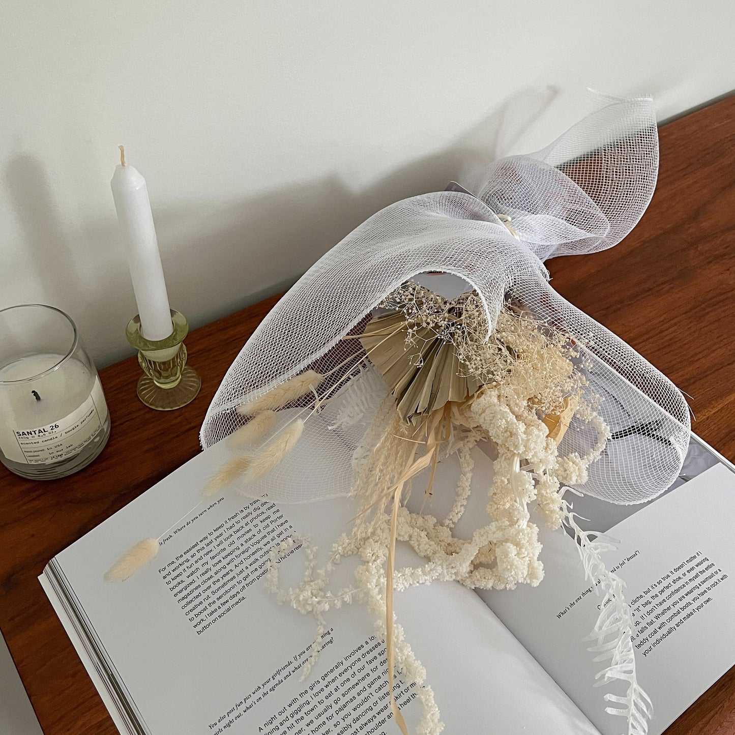 Photo is an example of a small neutral dried bouquet.
