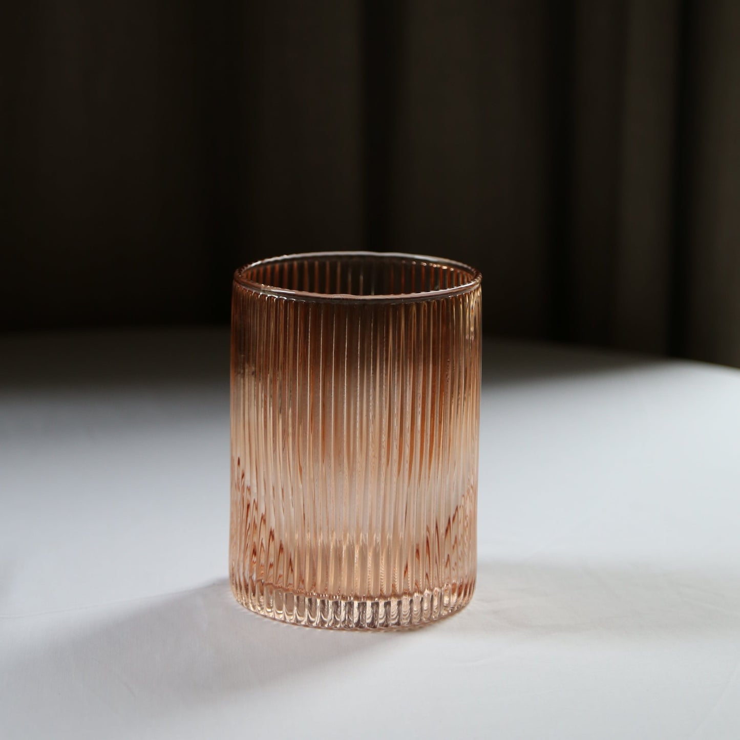 Short Bellini amber glass vase available at Rook & Rose.