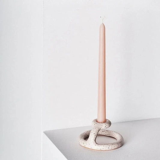 SIN ceramic uni candle holder in speckled white available at Rook & Rose.