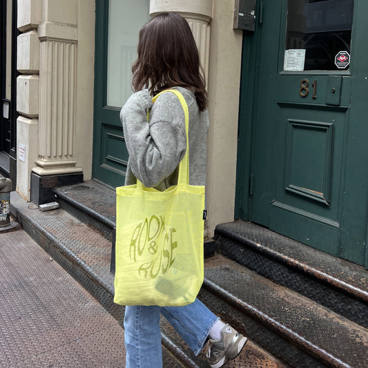 Junes recycled plastic tote available at Rook & Rose.