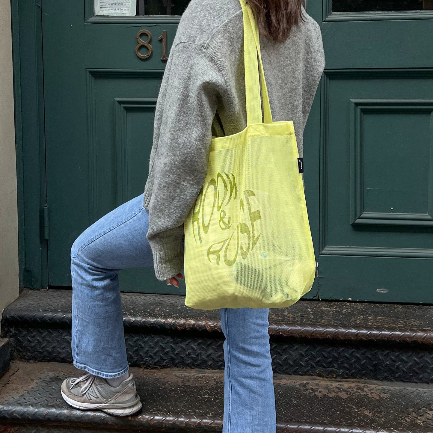 Junes recycled plastic tote available at Rook & Rose.